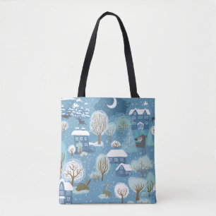 Winternacht  dorpsscène tote bag