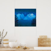 Winternacht in de bergen door Harald Sohlberg Poster (Keuken)