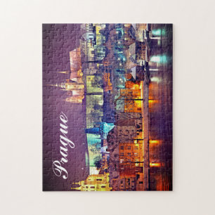 Winternacht in Praag Tsjechië Legpuzzel