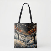 Winternacht landschap tote bag (Voorkant)