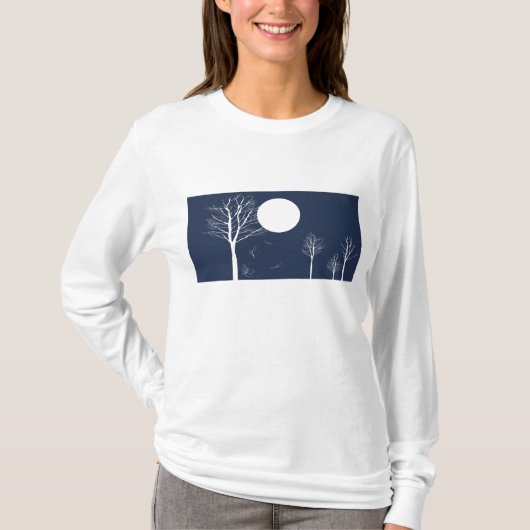 Winternacht met volle maan -  T-shirt (Voorkant)