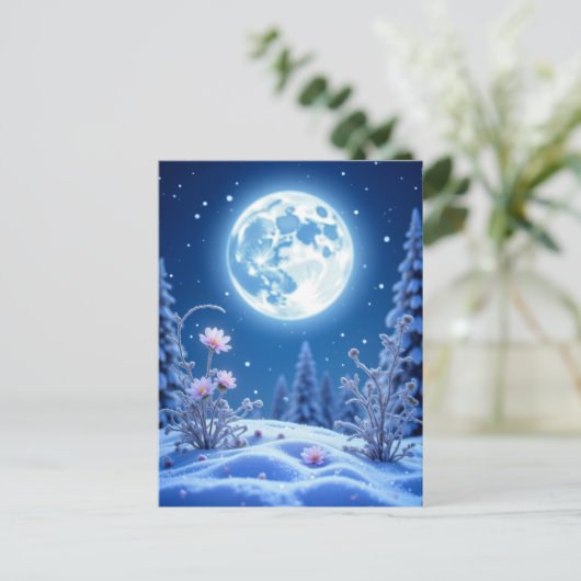Winternacht, Postcrossing Briefkaart (Staand voorkant)