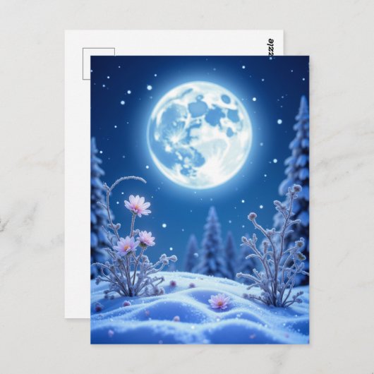 Winternacht, Postcrossing Briefkaart (Voorkant / Achterkant)