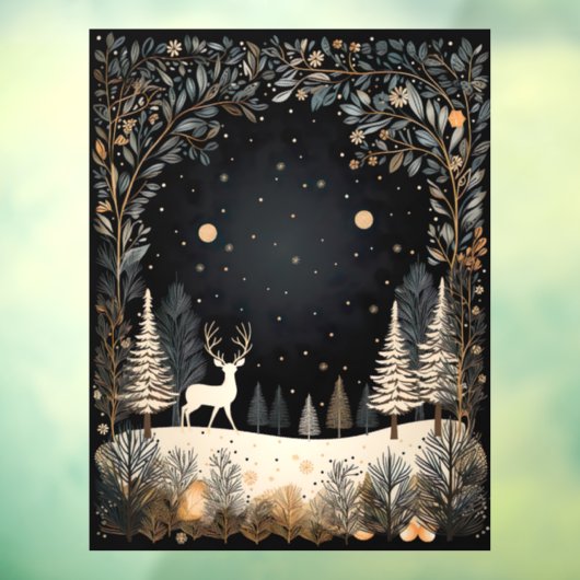 Winternacht Raamsticker (Vel 3)