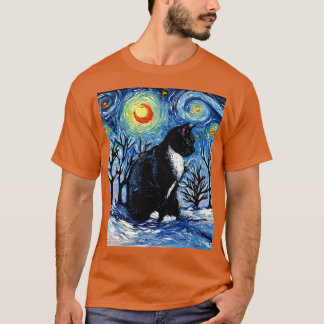 Winternacht Tuxedo Kat T-shirt
