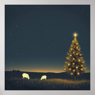winternacht Waarde Poster Papier