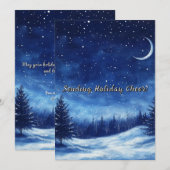 Winternacht Waterverf kerstvakantie Feestdagenkaart (Voorkant / Achterkant)