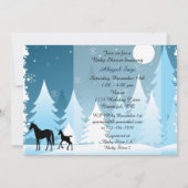 Winternacht Woodland Horse Baby shower Uitnodiging (Achterkant)