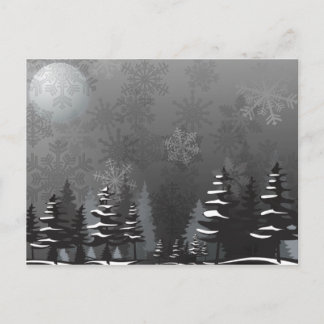winternachtelijke bosscène briefkaart