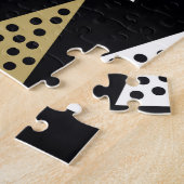 Winternachten: goud-zilveren bomen. legpuzzel (Zijkant)