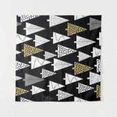 Winternachten: goud-zilveren bomen. wandkleed (Voorkant (horizontaal))