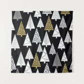 Winternachten: goud-zilveren bomen. wandkleed (Voorkant)