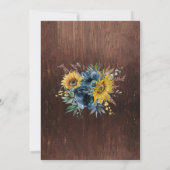 Winternajaar - Zonnebloem - bruiloft - Floral Rust Kaart (Achterkant)