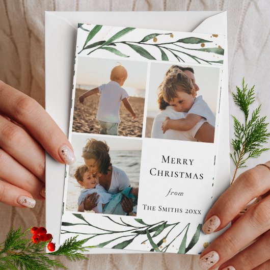 WinterNatuur | Groene goudolievloeistof voor Confe Feestdagen Kaart