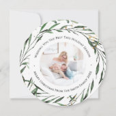 WinterNatuur | Waterverf Gold Wreatcirkel Feestdagenkaart (Voorkant)