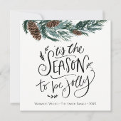 WinterNatuur | Waterverf kerstvierkant Feestdagenkaart (Voorkant)