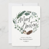 WinterNatuur | Waterverf met kerstmis Feestdagenkaart (Voorkant)