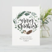 WinterNatuur | Waterverf met kerstmis Feestdagenkaart (Staand voorkant)