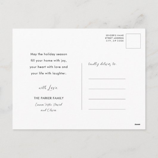 WinterNatuur| Waterverf Pine Cone Kerstmis Feestdagenkaart (Achterkant)