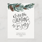 WinterNatuur| Waterverf Pine Cone Kerstmis Feestdagenkaart (Voorkant)