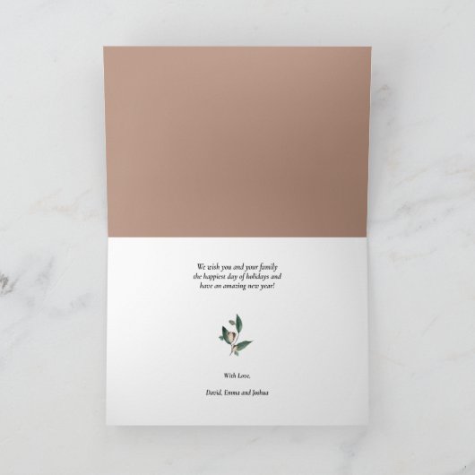 WinterNatuur| Waterverf Pine Cone Spruce Branch Feestdagen Kaart (Binnen)