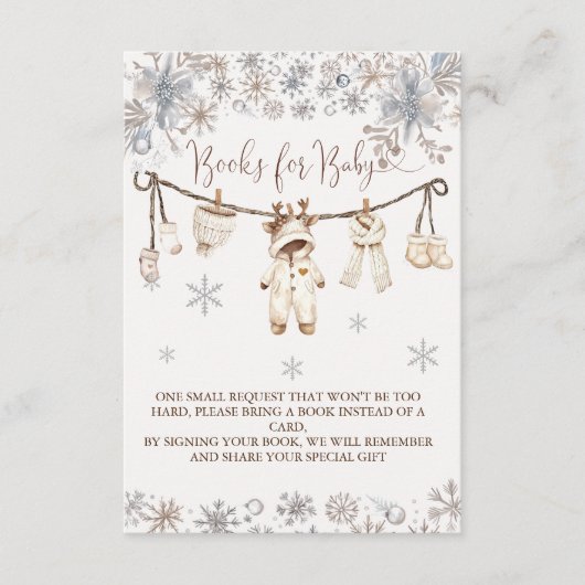 Winterneutrale kleding Baby shower Boeken voor Bab Informatiekaartje (Voorkant)