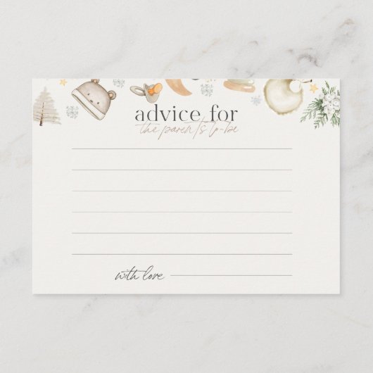 Winterneutrale voorspellingen Advies Baby shower Informatiekaartje (Achterkant)