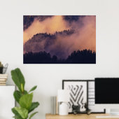 Winternevel in vallei bij zonsondergang vanuit Mor Poster (Thuiskantoor)