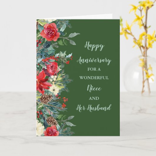 Winternichtje en haar man Jubileum Kaart (Gele Bloem)