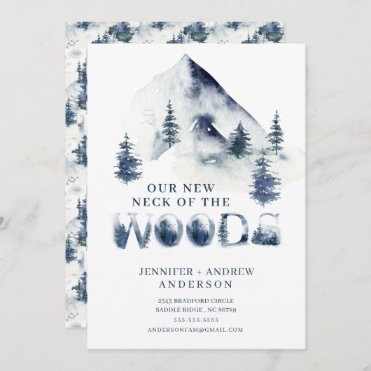 Winternieuwe nek van de Bossen Verplaatsende Aanko Kaart (Voorkant / Achterkant)