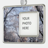 Winterochtend II Natuur Landschap Verzilverd Omlijst Ornament (Links)