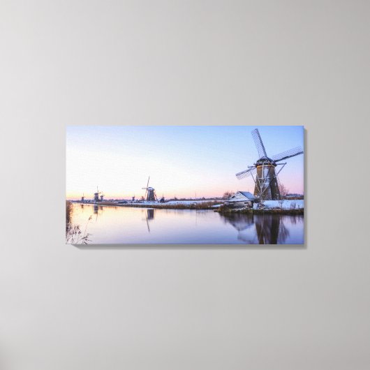 Winterochtend in Nederland canvasprint Canvas Afdruk (Voorkant)