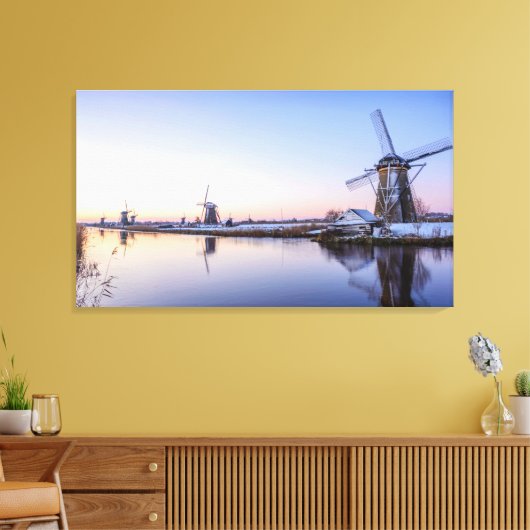 Winterochtend in Nederland canvasprint Canvas Afdruk (Insitu (Woonkamer))