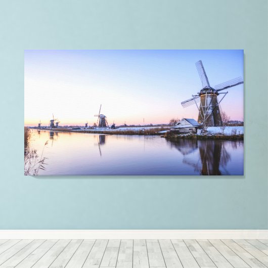 Winterochtend in Nederland canvasprint Canvas Afdruk (Insitu (Houten vloer))