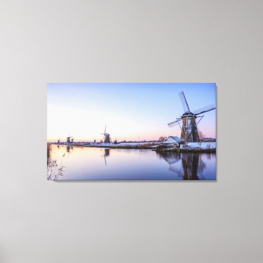Winterochtend in Nederland canvasprint Canvas Afdruk (Voorkant)