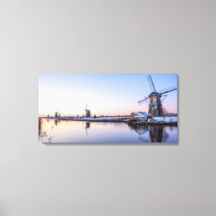 Winterochtend in Nederlandse doek Canvas Afdruk