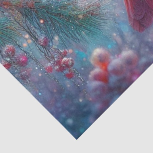 Winterochtend kardinaal in de vuurboom ontcijferen tissuepapier (Detail)