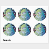Winterochtend koffie ronde sticker (Vel)