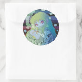 Winterochtend koffie ronde sticker (Tas)