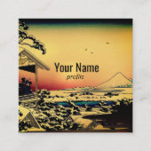 winterochtend op de berg Fuji Vierkante Visitekaartje (Voorkant)