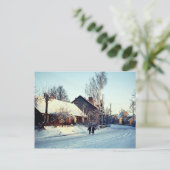 Winterochtend, Prienai, Litouwen Winter Briefkaart (Staand voorkant)
