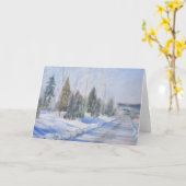 Winterochtend Wenskaart Kaart (Gele Bloem)