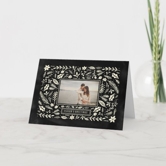 Winterolierijskalkbord Feestdagen Kaart (Voorkant)