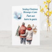 Winteropoeerbare kerstkaart voor koppels kaart (Gele Bloem)