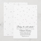 Winterp baby shower uitnodiging, neutraal kaart (Voorkant / Achterkant)