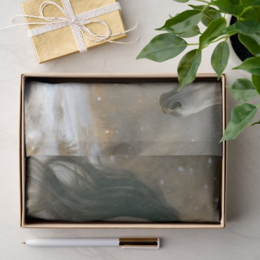 Winterpaar van Running Horses Decoupage Tissuepapier (Geschenk)