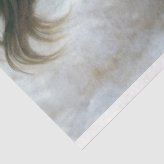 Winterpaar van Running Horses Decoupage Tissuepapier (Detail)