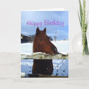 Winterpaard Birthday-kaart Kaart