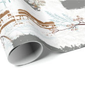 Winterpaard Boerderij Magnolias Cadeaupapier (Rol Hoek)