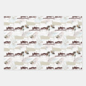 Winterpaard Boerderij Magnolias Inpakpapier Vel (Voorkant)